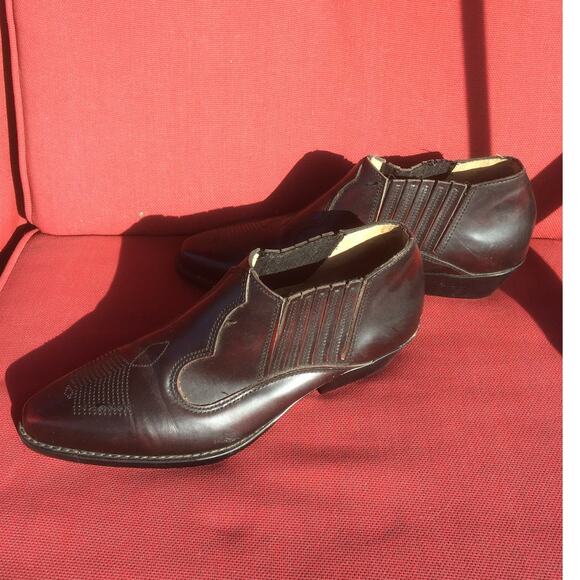 Original Western Boots by Standy Made in France Size 43 US 9 Red Brown Leather - Picture 4 of 5